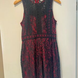 Disney Pixar Coco - Sleeveless Red Lace Overlay Cocktail Dress